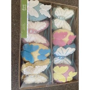 NIB SIMPLY SPRING 6' Felt Pastel Spring Easter Spring BUTTERFLY/EGG Garland